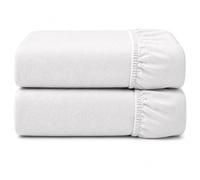 Dudu N Girlie Cot Bed Fitted Sheets, Toddler Bedding, White, 2 Pack | 140x70cm Fit, Cotton Jersey Fabric, Soft Touch, Nursery Essential