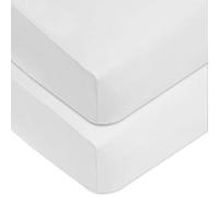 Dudu N Girlie - Cot Bed Sheets 120x60 fitted | Baby Cot Sheets | Soft Jersey Cotton Cot Sheets 120x60 Fitted Cotton Fully Elasticated Skirt Breathable Easy Care (Pack of 2, White)