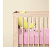 Dudu N Girlie Cot Fitted Sheets 120 x 60cm Cotton Fitted - Travel Cot Sheets 120x60 Fitted Hypoallergenic Baby Cot Sheets Bedding Elasticated Breathable Easy Care (Pack of 2, Pink)