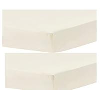 Dudu N Girlie Cot Fitted Sheets 120 x 60cm Cotton Fitted - Travel Cot Sheets 120x60 Fitted Hypoallergenic Baby Cot Sheets Bedding Elasticated Breathable Easy Care (Pack of 2, Cream)