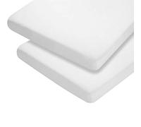 Dudu N Girlie - Cot Fitted Sheets 140 x 70cm | Bedding For Cot bed | Soft Jersey Cotton Baby Sheets 140 x 70 Fully Elasticated Skirt Breathable Easy Care (Pack of 2, White)