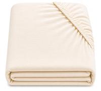 Dudu N Girlie Cotton Cot Bed Fitted Sheet, Toddler Bedding, Cream, 1 Pack | 140x70cm Fit, Fully Elasticated, Fits up to 15cm Deep, Breathable