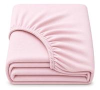 Dudu N Girlie Cotton Jersey Cot Bed Fitted Sheet, Pink, 140x70cm, 1 Pack