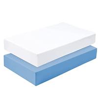 Dudu N Girlie Cotton Jersey Cot Bed Fitted Sheets, 2-Piece, White & Blue