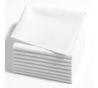 DUDU N GIRLIE! Cotton Men's Hemmed Stitched Handkerchiefs, Pack of 12, White