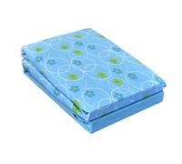 Dudu N Girlie Crib 100 Percent Cotton Fitted Sheet 40x90cm,Flower Blue, Pack of 2