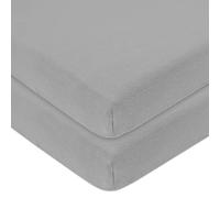 Dudu N Girlie Crib Fitted Sheets 40x90cm - Crib Sheets 100% Cotton Jersey -Hypoallergenic Pram Sheets Breathable Easy Care - Cradle Fitted Sheets (Pack of 2, Grey)