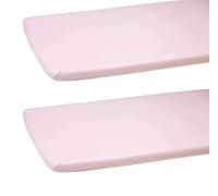 Dudu N Girlie Fitted Sheet Travel Cot Mattress Sheets 65 x 95 - Travel Cot Fitted Sheet 2 Pack Hypoallergenic Baby Cot Sheets Bedding Elasticated Breathable Easy Care (Pack of 2 , Pink)