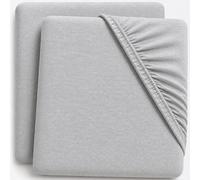 Dudu N Girlie Jersey Cotton Baby Cot Fitted Sheets, 60x120cm, Grey, 2 Pack