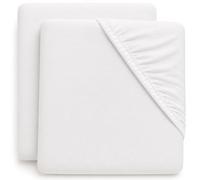 Dudu N Girlie Jersey Cotton Baby Cot Fitted Sheets, 60x120cm, White, 2 Pack