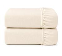 Dudu N Girlie Jersey Cotton Pram & Cradle Sheets, Cream, 90x40cm, 2 Pack