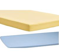 Dudu N Girlie Jersey Cotton Travel Cot Fitted Sheets, 65 cm x 95 cm, 2-Piece, Blue/Yellow