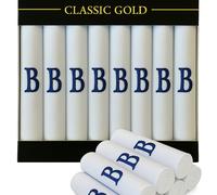 DUDU N GIRLIE Mens/Gentlemens White Satin Bordered Handkerchiefs with & Blue Embroidered Initials, B, One Size