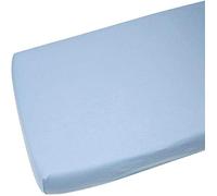 Dudu N Girlie Mini Cot Fitted Sheet 50 x 100 | Space Saver Cot Sheets 100 x 50cm | Hypoallergenic Travel Cot Sheet Breathable Easy Care | Junior Bed sheets (Single Pack, Blue)