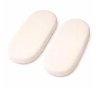 Dudu N Girlie Moses Basket Cotton Jersey Fitted Sheets, 28-36 cm/75 cm, 2-Piece, Cream, B01LZI8LJO