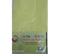 Dudu N Girlie Moses Basket Fitted Sheets Set - 100% Jersey Cotton Bassinet Size Newborn Hypoallergenic Breathable Easy Care Soft Fitted Sheet For Baby Bassinet (Pack of 2, Yellow)