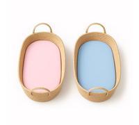 Dudu N Girlie Moses Basket Fitted Sheets Set - 100% Jersey Cotton Bassinet Size Newborn Hypoallergenic Breathable Easy Care Soft Fitted Sheet For Baby Bassinet (Pack of 2, Blue & Pink)