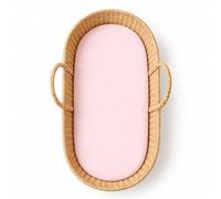 Dudu N Girlie Moses Basket Sheet 67x30cm - Pink, Elasticated Jersey Cotton Bedding for Compact Baby Baskets