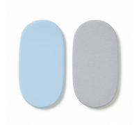 Dudu N Girlie Moses Basket Sheets 67 x 30 cm Cotton | Cradle Fitted Sheets Jersey Soft Bassinet Bedsheet Hypoallergenic Elasticated Breathable Pram Fitted Sheets (Pack of 2, Blue & Grey)