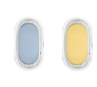 Dudu N Girlie Moses Basket Sheets Fully Fitted - 75 x 30 Moses Basket Bedding - Hypoallergenic Baby Pram Sheets Bedding Elasticated Breathable Easy Care (Pack of 2, Blue & Yellow)