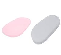 Dudu N Girlie Moses Basket Sheets Fully Fitted - 75 x 30 Moses Basket Bedding - Hypoallergenic Baby Pram Sheets Bedding Elasticated Breathable Easy Care (Pack of 2, Grey & Pink)