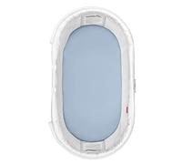 Dudu N Girlie Moses Basket Sheets Fully Fitted - 75 x 30 Moses Basket Bedding - Hypoallergenic Baby Pram Sheets Bedding Elasticated Breathable Easy Care (Single Pack, Blue)