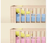 Dudu N Girlie Next to Me Crib Fitted Sheets For Chicco | Next2me Fitted Sheets 51x85cm| Jersey Soft Bedsheet Hypoallergenic Elasticated Breathable Fitted Cot Sheets (Pack of 2, Pink & Blue)