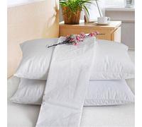 Dudu N Girlie Pillow Protectors pack of 2 Zipped - 100% Cotton & Breathable White Pillow Cases - UK Standard Size 50x75cm