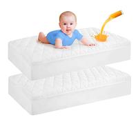 Dudu N Girlie Quilted Mini Cot Mattress Protector Waterproof 50 x 100 -Fitted Mattress Protector- Mattress Cover for Space Saver Cot Breathable and Non Noisy Anti Bacterial.