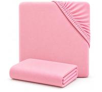 Dudu N Girlie Space Saver Cot Sheets, Jersey Cotton,100x50cm, Pink, 2 Pack