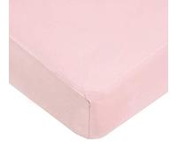 Dudu N Girlie Travel Cot Fitted Sheet - Soft Jersey Cotton, 65x95 cm, Pink (Single Pack) | Hypoallergenic & Breathable Baby Bed Sheet