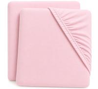 Dudu N Girlie Travel Cot Mattress Sheets 95 x 65 cm - Pink, 2 Pack, Elasticated Jersey Cotton Fitted Sheets
