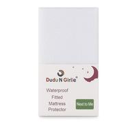Dudu N Girlie Waterproof Mattress Protector for Chicco Next to Me Crib | Fitted Bedside Crib Mattress Cover | Fits Next2Me 51x85 cm, White.