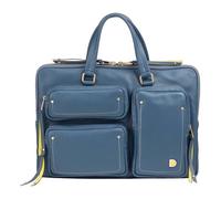DuDu Pocket Briefcase Genuine Leather 36 cm Laptop compartment blue