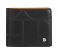 DUDU Portafoglio Piccolo da Uomo RFID in Pelle Stampata, Portafogli Porta Carte Tessere Con Patta Interna, Senza Portamonete, Tasca Con Retina Black_Orange