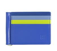 DUDU Slim Wallet with Money Clip for Men in Genuine Leather Colored with 6 Credit Card Slots Cornflower Blue