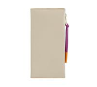 DUDU Women's Large Slim Leather Wallet with Zip - Long Vertical Elegant Book Wallet with Card Holder, Coin Pocket with Zipper and Compartments for Banknotes Sand Grey