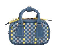 DuDu Woven Handbag Genuine Leather 20.5 cm blue