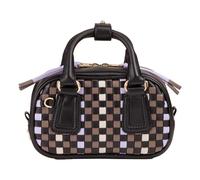 DuDu Woven Handbag Genuine Leather 20.5 cm brown