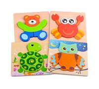 DUDUFLY Wooden Puzzle Jigsaw Toys for 1 2 3 Year Old Toddlers, Montessori Toys for Kids Boys Girls Age 1-3 Preschool Educational Learning Toy for 12-36 Months Baby Boy Girl Children Birthday Gifts