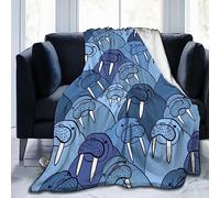 Duduho Cute Cartoon Walrus Bed Blanket Ultra Soft Throw Blanket All Season Warm Light Weight Cozy Plush Blankets for Home Bedroom Sofa Chair Travel, 50"X60"