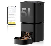 DUDUPET Automatic Cat Feeder 5G WiFi, Automatic Pet Feeder with APP Remote Control, 5L Cat Dry Food Dispenser Dual Power,10 Meals Programmable 1-15 Portion Control Auto Dog Feeders for Cats,Puppy