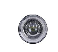 DUDUYANG Motorcycle Headlight 7" Inch H4 LED Moto Headlight DRL Hi/Lo Beam Halo Ring Amber Angel Eye For Softail For Slim For Fat Boy For JEEP For Lada(Silver)