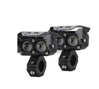 DUDUYANG Motorcycle Headlight Motorcycle LED Headlight Auxiliary Spotlight Yellow White Dual Color Fog Light 10V-28V 30W Projector Lens(Style B)