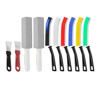 DuDuZui 10PCS Crevice Cleaning Brushes Set, 6PCS Colorful Gap Cleaning Brush,2PCS Scraper Tool, 2PCS Pumice Stone, for Groove Window Door Gap Bathroom Home Kitchen Cleaning
