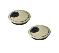DuDuZui 2PCS 80mm Desk Cable Grommets, Durable Bronze Computer Desk Metal Cable Hole, Round Cable Hole Cover for Office Home Desktop Cable Organizer