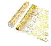 DuDuZui 2PCS Gold Table Runner, 275x28cm/9ft x11in Gold Metallic Table Runner, Table Decorations Great for Christmas, Party, Wedding, Anniversary, Birthday, Holiday
