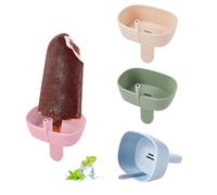 DuDuZui 4PCS Drip Free Popsicle Holder, 4 Colors Reusable Silica Gel BPA Free Ice Pop Stick Holder for Kids, Silicone Burr-Free Safety Healthy Mess Free Frozen Treats Holder with Straw and 2 Slots