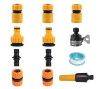 DuDuZui Garden Hose Quick Connect Set With Threaded Tap Connector, Universal Faucet Adapter, Waterstop, Double Male Fitting, Repair Kit, Tape and Nozzle