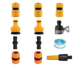 DuDuZui Garden Hose Quick Connect Set With Threaded Tap Connector, Universal Faucet Adapter, Waterstop, Double Male Fitting, Repair Kit, Tape and Nozzle